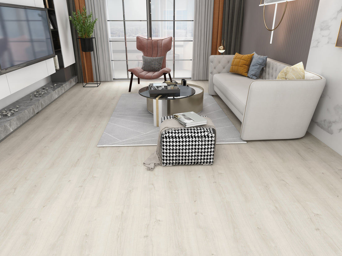 Fuzion flooring sale, waterfront laminate with 48hr water rating. Beach look, beautiful laminate flooring.